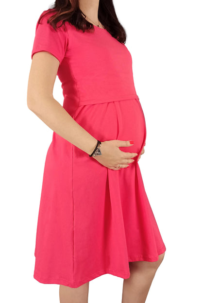 Maternity and nursing dress - Coral